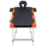 Vidaxl table de massage pliable 2 zones aluminium noir et orange