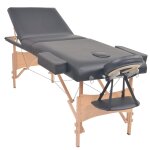 Vidaxl table de massage pliable  3 zones 10 cm d'paisseur noir