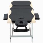 Vidaxl table de massage pliable 3 zones aluminium noir et beige