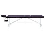 Vidaxl table de massage pliable 3 zones aluminium violet Vidaxl table de massage pliable 3 zones aluminium violet
