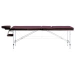 Vidaxl table de massage pliable 3 zones aluminium violet vin Vidaxl table de massage pliable 3 zones aluminium violet vin