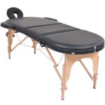 Vidaxl table de massage pliable 4 cm d'paisseur et 2 traversins noir