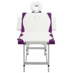 Vidaxl table de massage pliable 4 zones aluminium blanc et violet