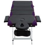 Vidaxl table de massage pliable 4 zones aluminium noir et violet