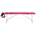 Vidaxl table de massage pliable 4 zones aluminium rose Vidaxl table de massage pliable 4 zones aluminium rose