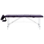 Vidaxl table de massage pliable 4 zones aluminium violet Vidaxl table de massage pliable 4 zones aluminium violet
