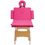 Vidaxl table de massage pliable 4 zones bois rose