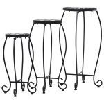 Vidaxl tables mosaque 3 pcs noir et blanc cramique