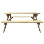 Vidaxl table de pique - nique 150 x 135 x 71, 5 cm bois