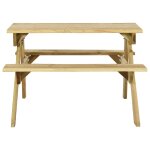 Vidaxl table de pique - nique et bancs 110x123x73cm bois de pin imprgn