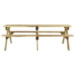 Vidaxl table de pique - nique et bancs 220x122x72cm bois de pin imprgn
