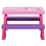 Vidaxl table de pique - nique avec bancs pour enfants 79x69x42 cm rose