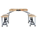 Vidaxl table pliable de camping avec 4 si�ges acier aluminium