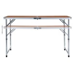 Vidaxl table pliable de camping aluminium 120x60 cm