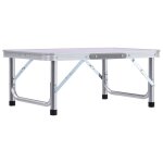 Vidaxl table pliable de camping blanc aluminium 60x45 cm