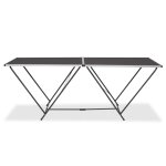 Vidaxl table pliable de collage mdf et aluminium 200 x 60 x 78 cm