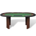 Vidaxl table de poker pour 10 joueurs avec espace de croupier vert