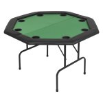 Vidaxl table de poker pliable pour 8 joueurs 2 plis octogonale vert