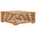 Vidaxl table et repose - pied de jardin coussin gris fonc bois de teck