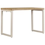 Vidaxl table de salle  manger 115x55x76 cm bois de manguier et acier