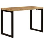 Vidaxl table de salle  manger 115x55x76 cm bois de manguier et acier