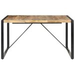 Vidaxl table de salle  manger 140x140x75 cm bois de manguier brut