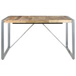 Vidaxl table de salle � manger 140x140x75 cm bois de manguier brut