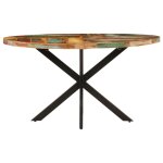 Vidaxl table de salle � manger 140x80x75cm bois de r�cup�ration massif