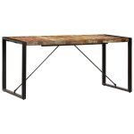 Vidaxl table de salle  manger 160x80x75cm bois de rcupration massif