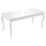 Vidaxl table de salle  manger 179x89x81 cm blanc brillant