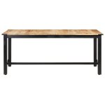 Vidaxl table de salle � manger 180x90x76 cm bois de manguier brut
