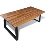 Vidaxl table de salle  manger 200 x 90 cm bois d'acacia massif