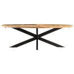 Vidaxl table de salle � manger 240x100x75 cm bois de manguier brut