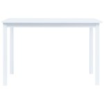 Vidaxl table de salle  manger blanc 114x71x75 cm bois d'hva massif