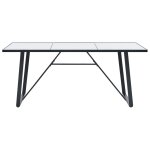 Vidaxl table de salle  manger blanc 180x90x75 cm verre tremp