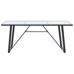 Vidaxl table de salle  manger blanc 200x100x75 cm verre tremp