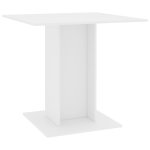 Vidaxl table de salle  manger blanc 80 x 80 x 75 cm agglomr