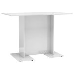 Vidaxl table de salle à manger blanc brillant 110x60x75 cm aggloméré Vidaxl table de salle à manger blanc brillant 110x60x75 cm aggloméré