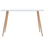 Vidaxl table de salle  manger blanc et chne 120x60x74 cm mdf