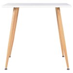Vidaxl table de salle  manger blanc et chne 80, 5x80, 5x73 cm mdf