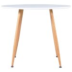 Vidaxl table de salle  manger blanc et chne 90x73, 5 cm mdf