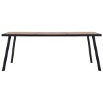 Vidaxl table de salle  manger bois clair et noir 200x100x75 cm mdf