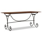 Vidaxl table de salle  manger bois et finition en sesham 180x90x76 cm