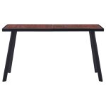 Vidaxl table de salle  manger bois fonc et noir 140x70x75 cm mdf