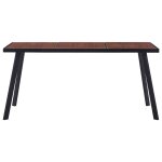 Vidaxl table de salle  manger bois fonc et noir 160x80x75 cm mdf