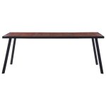 Vidaxl table de salle  manger bois fonc et noir 200x100x75 cm mdf