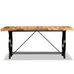Vidaxl table de salle  manger bois de manguier brut 180 cm