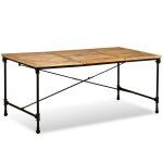 Vidaxl table de salle  manger bois de manguier massif 180 cm