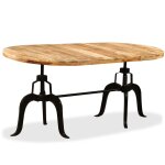 Vidaxl table de salle  manger bois de manguier massif et acier 180 cm