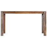 Vidaxl table de salle  manger gris 140x70x76 cm bois de sesham solide